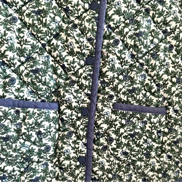 Sergent Major Girls Size 5/6 Quilted Ditsy Floral Barn Jacket Snaps Spring Coat - Picture 7 of 14